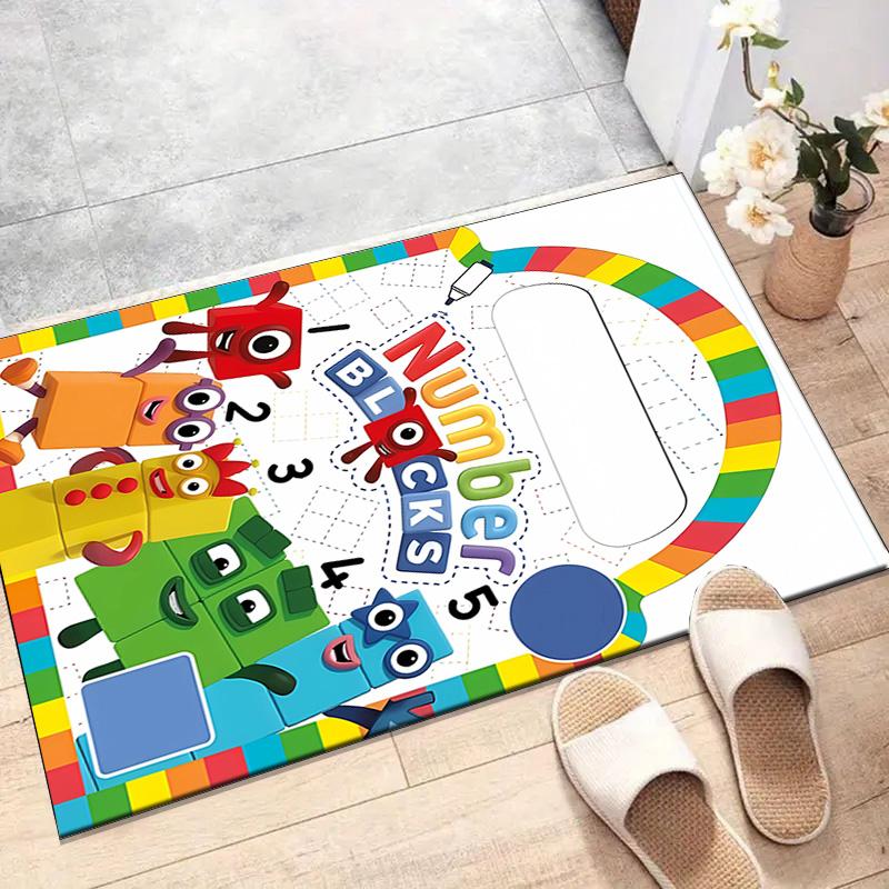 1pc 3D-Number-Blocks-Cartoon Design Printed Area Rug Carpet for Bedroom Living Room Home Decor Rugs Mat Non Slip Mat Rug for Bedside