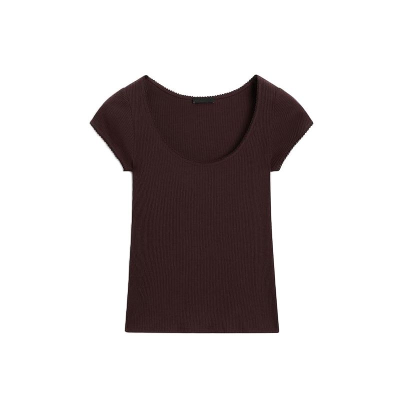 MD Spring/Summer New Arrival Women's Clothing American Casual Minimalist Easiest for Match Lace Trim round Neck Short Sleeve T-shirt Top 6844576