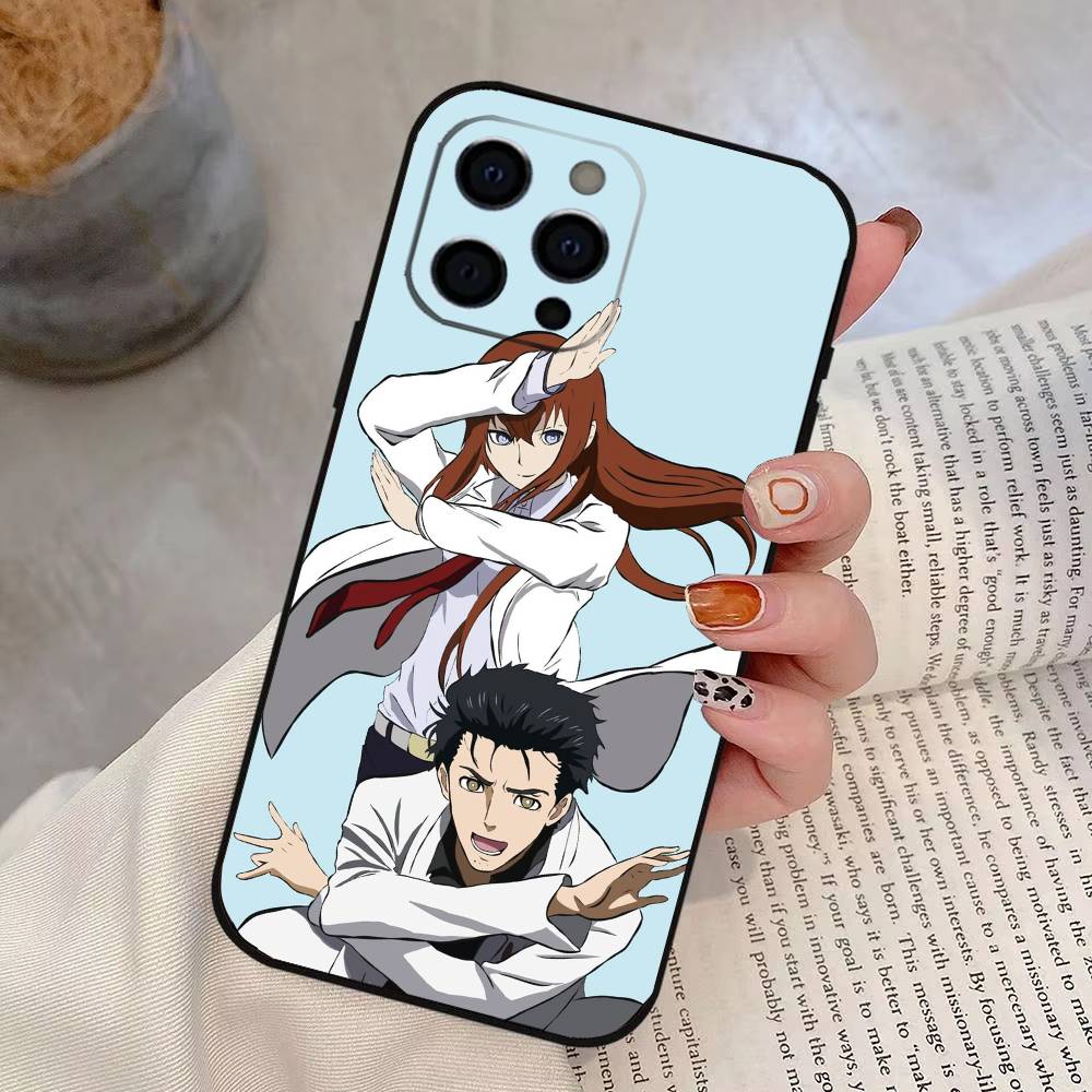 

Steins;Gate Kyoma x Kurisu Phone Case For iPhone 17, 16,15,14,13,12,11 Plus,Pro Max, Others Soft Black Cover iPhoneXsMax