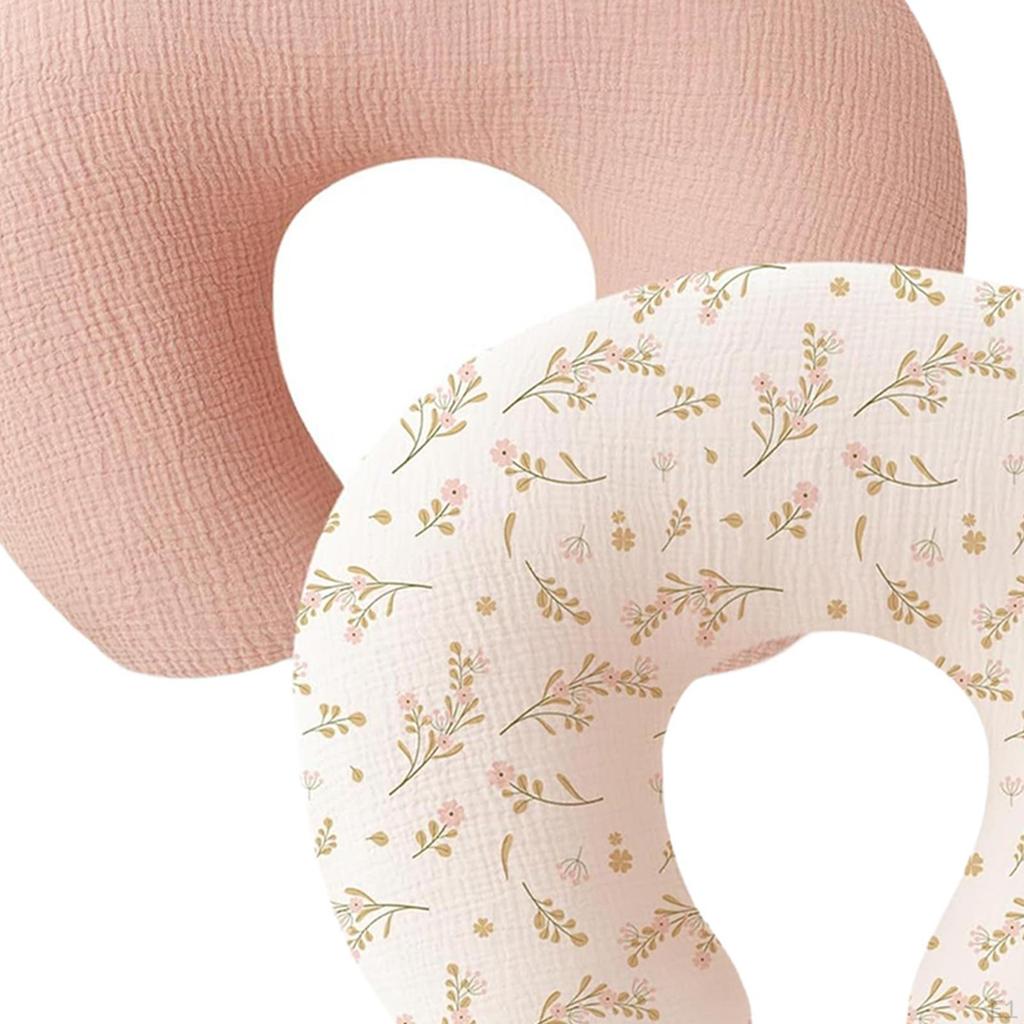 2 Pieces Nursing Baby Pillow Covers Feeding Slipcover for Shower Pink
