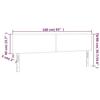 VidaXL Tête de Lit à LED Meuble de Chambre à Coucher Accessoire de Lit Double Tête de Cadre de Lit Intérieur Noir 3121388