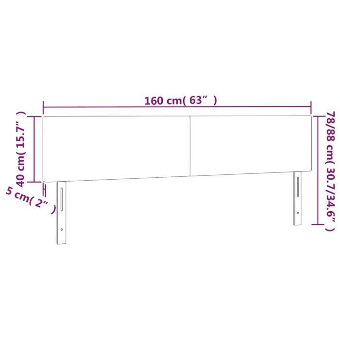 VidaXL Tête de Lit à LED Meuble de Chambre à Coucher Accessoire de Lit Double Tête de Cadre de Lit Intérieur Noir 3121388