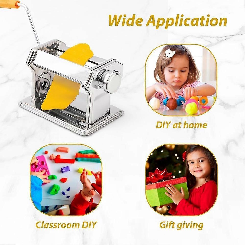 Stainless Steel Polymer Clay Roller Machine Set Includes Clay Presser Machine for DIY Craft Project