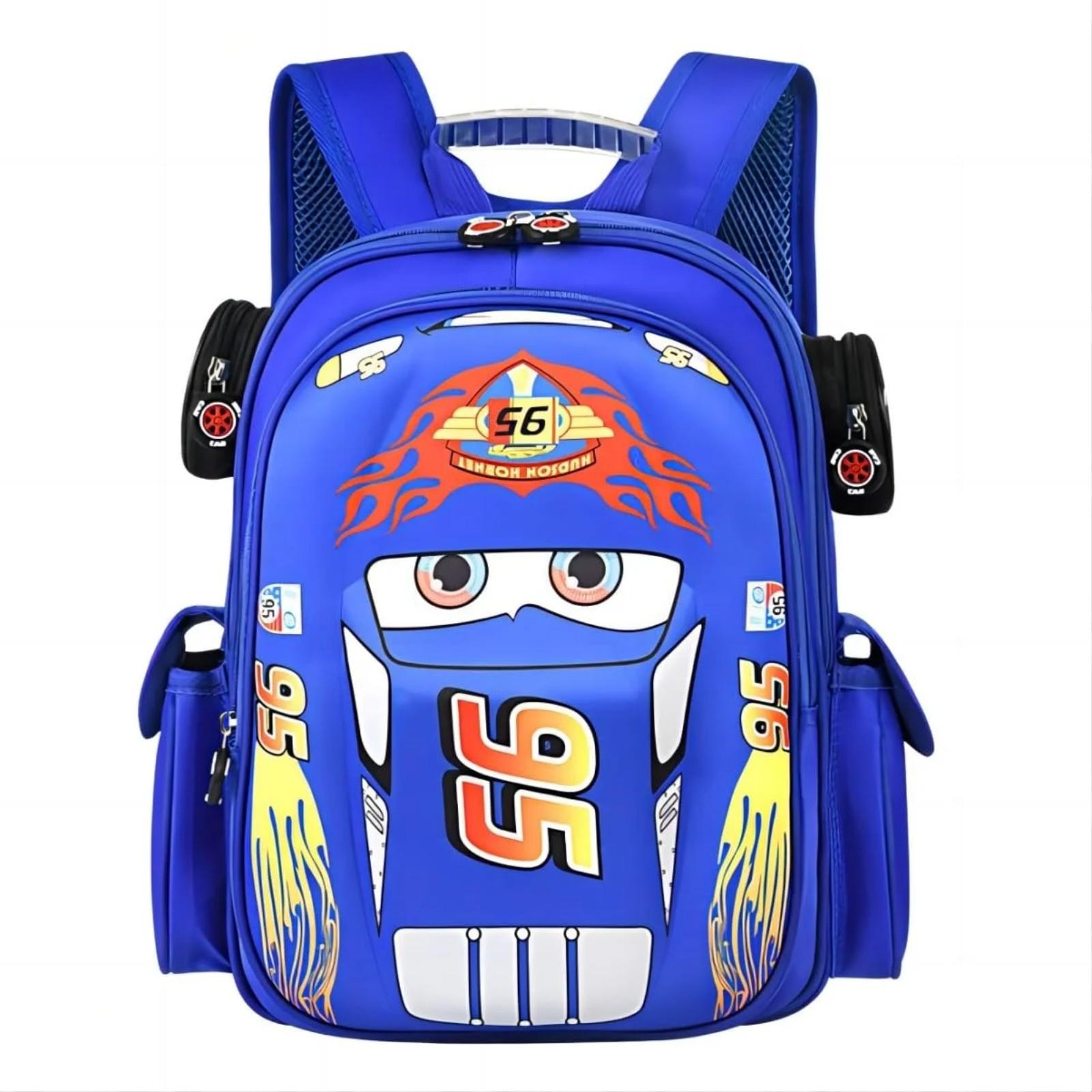 

Novel Racing Style Student Backpack Children Gift School Bag One Size синий