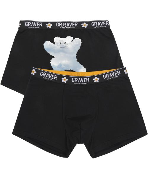 

[Graver] White Cloud Bear Smile Men s Boxer Briefs [1PACK] [Shipped from Korea] 100% Authentic Black - L