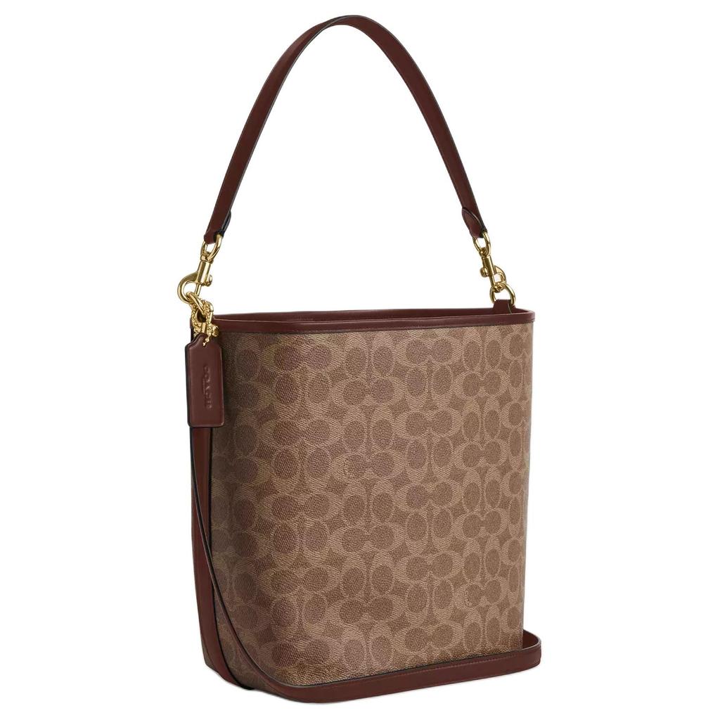 Coach City Bucket 35 Monogram Metal Logo Coated Canvas Bucket Bag Women bags Brown CT802-IMXHE