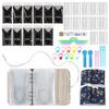 Circular Needle Storage Bag Knitting Tool Organiser Case with Removable 6 Hole PVC Binder Pocket for Knitting Supplies