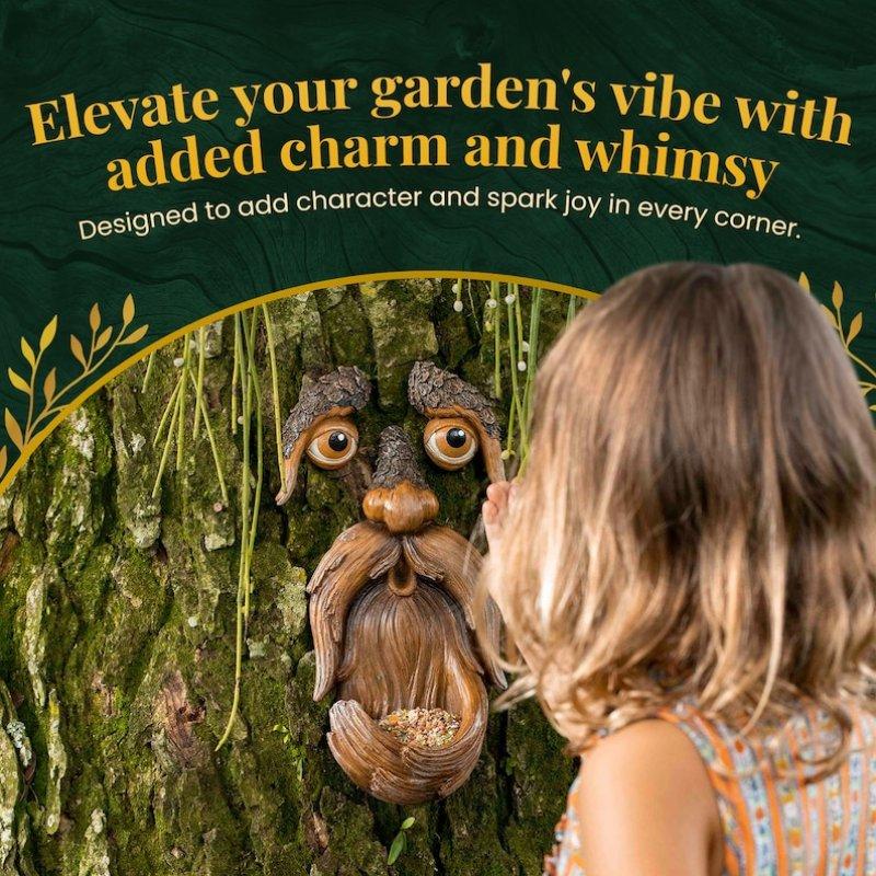 

Садовый декор в виде лица дерева – кормушка для птиц Tree Hugger – дворовое искусство – подарок для папы – украшения для улицы из дерева – садовая скульптура – волшебное лицо для дерева