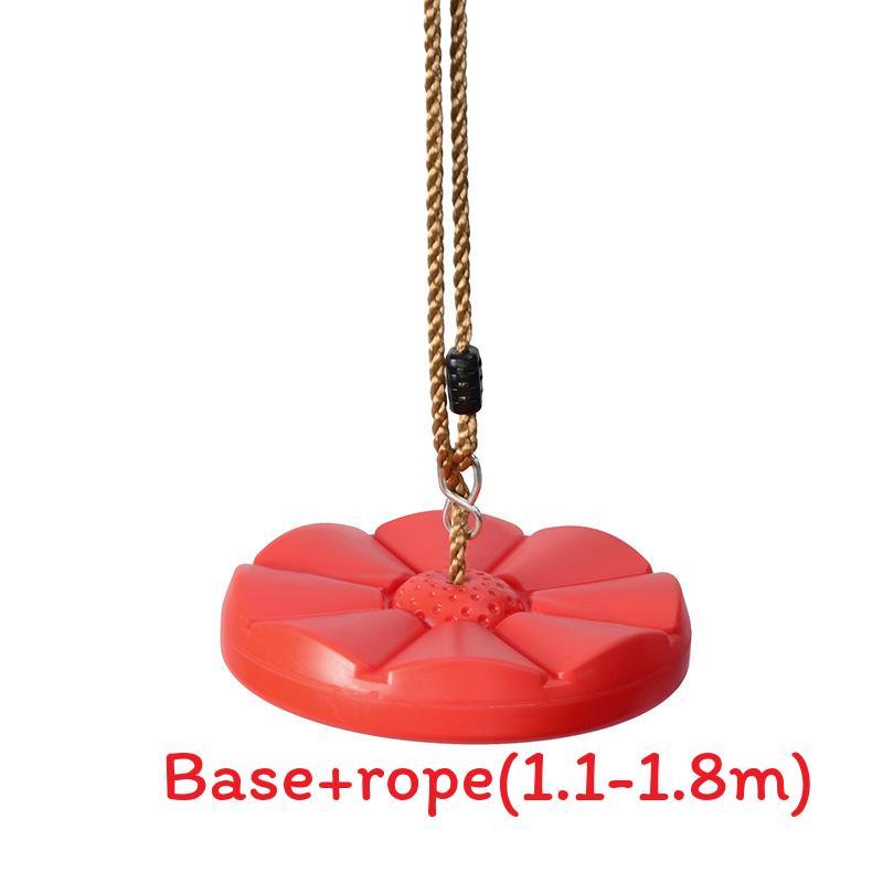 Baby Plastic Swing With Petal Design And Hanging Rope For Toddler Playroom Use