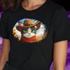 T-Shirt Herren Cowboy Katze Cartoon Motiv Baumwolle Größe S bis 5XL