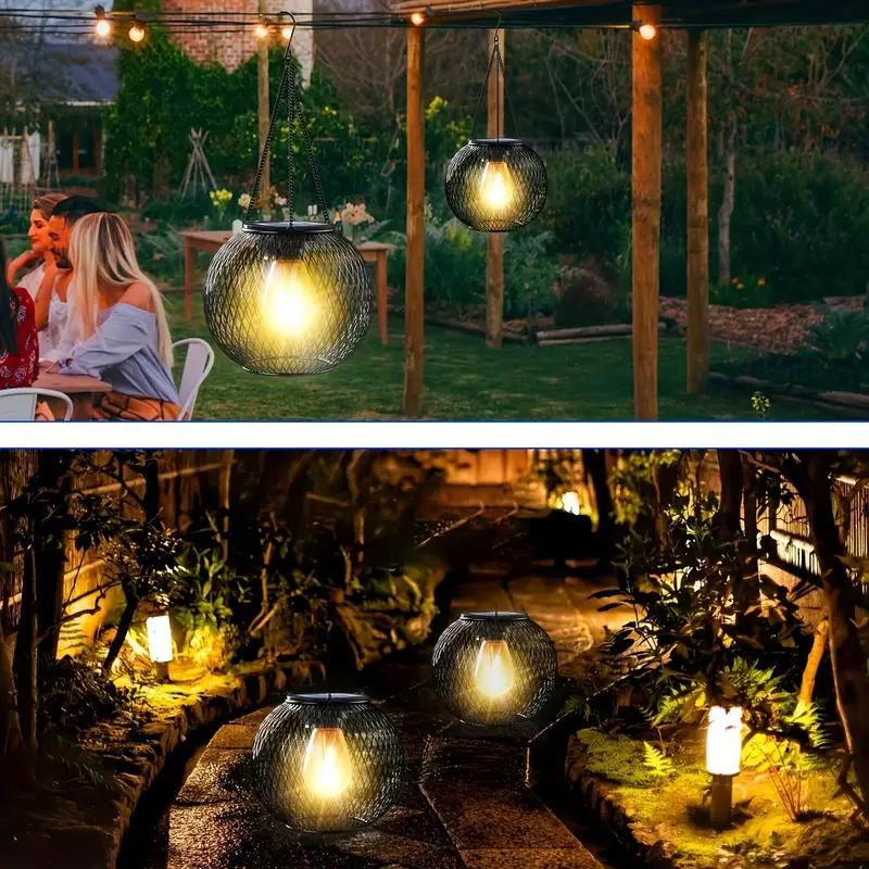 Venkovní solární lucerna, Ortiny Vylepšená solární světla pro venkovní dekorativní venkovní závěsná světla Vodotěsné solární lucerny