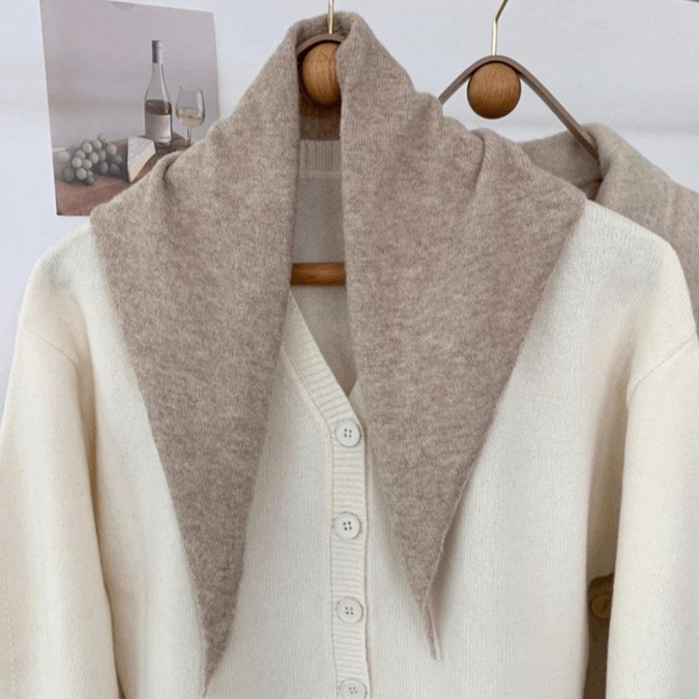 Striped Cross Scarves Wool Cross Neckerchief Sweet False Collar Women