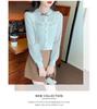 Women's Long Sleeve Stand Collar Lace Shirt with Velvet Inner Layer