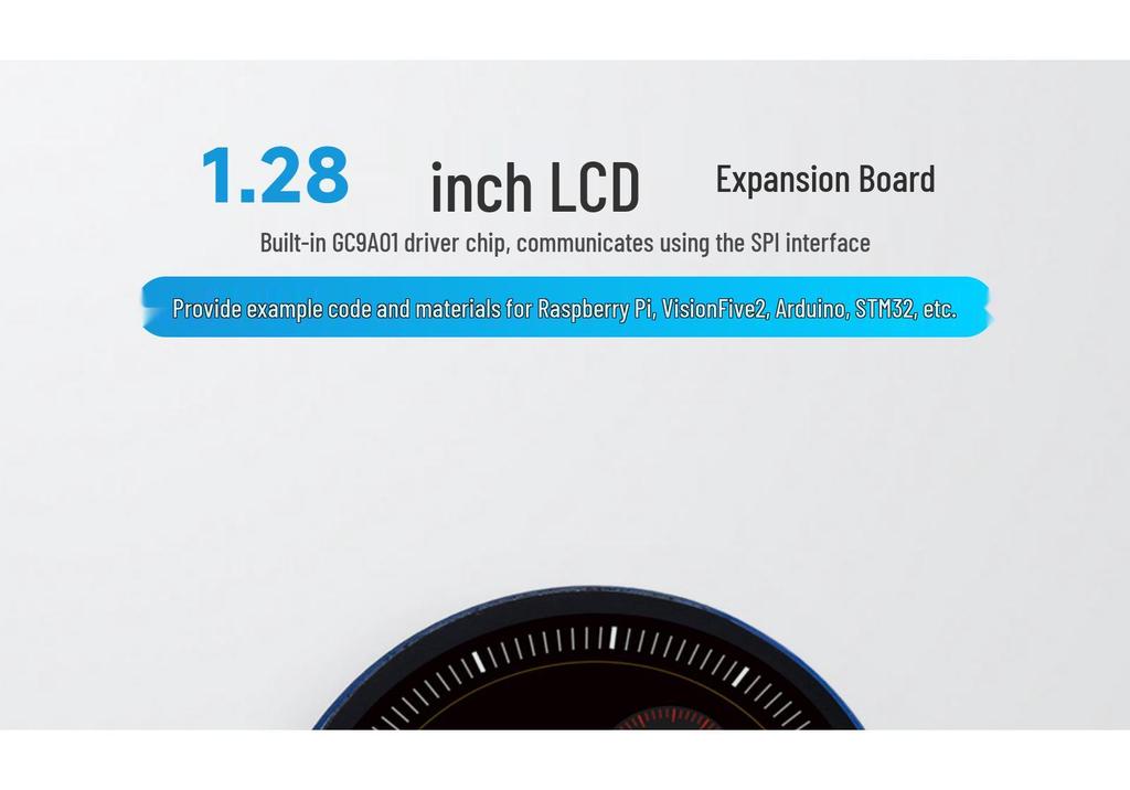 1.28" Round LCD Screen Module, 240x240 Pixels, SPI Interface