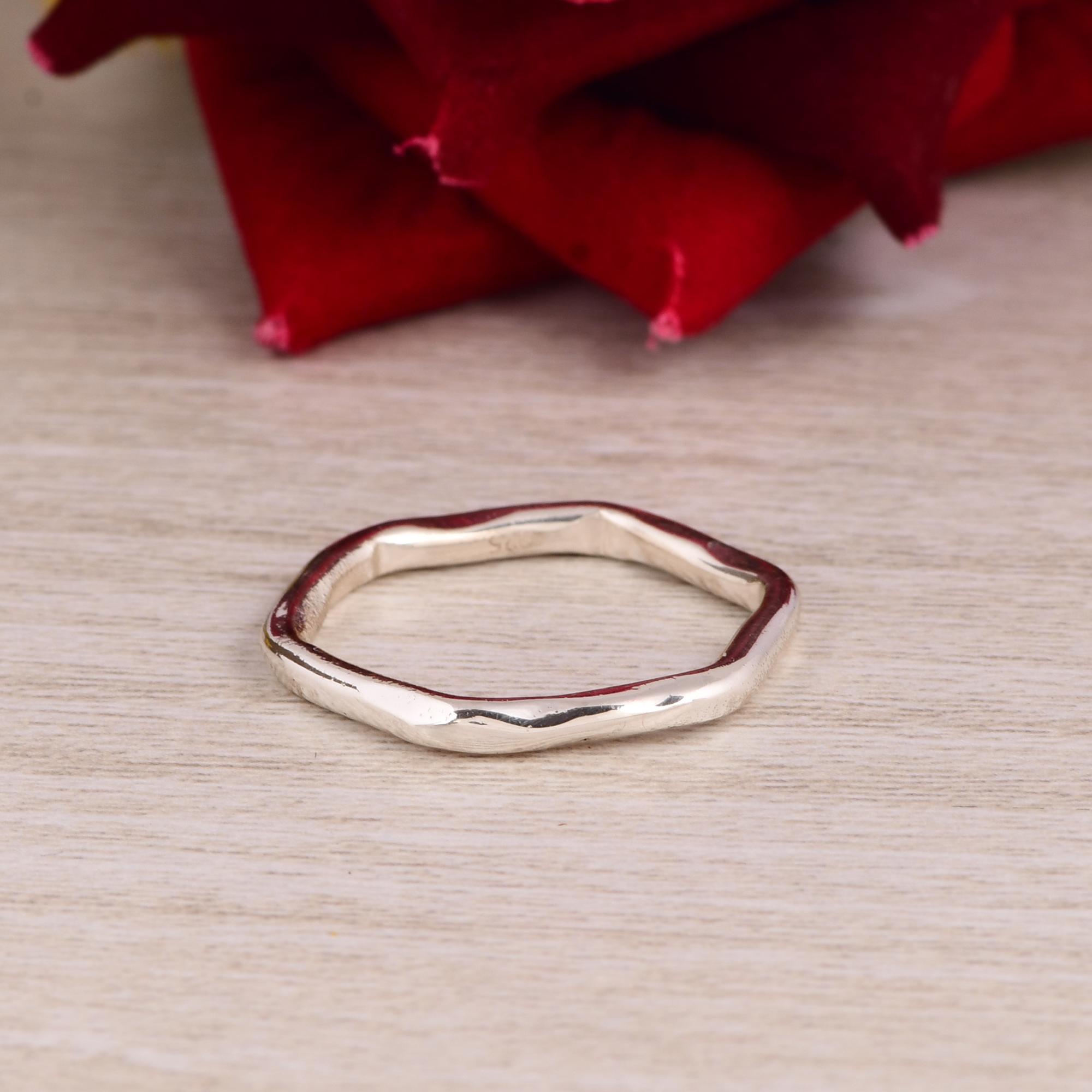 

Minimalist Organic Wave Sterling Silver Ring for Women 5