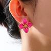 New Multi Color Acrylic Flower Stud Earrings for Women Korean Fashion Cute Super Fairy Temperament Earrings Jewelry Accessories