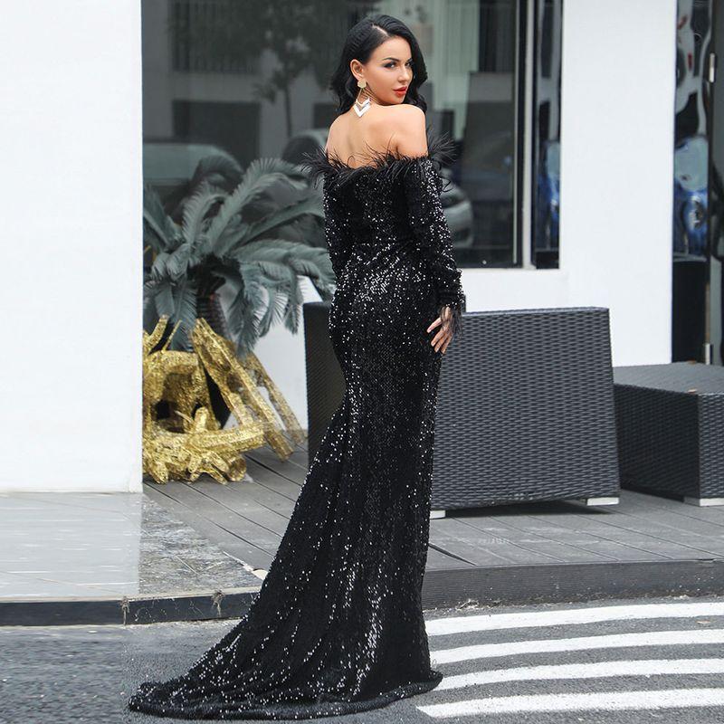 Sequin Evening Dress Party Dress Long Gown Black Long Evening Dress