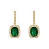 New Small Emerald Earrings Female Net Celebrity Temperament Earrings New Trendy Simple Retro Earrings Silver Needles