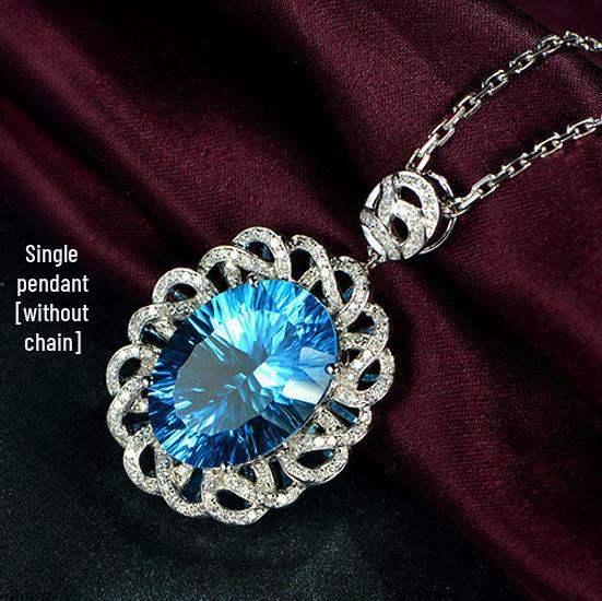 

Роскошное европейско-американское ожерелье с подвеской из сапфира и циркона для женщин