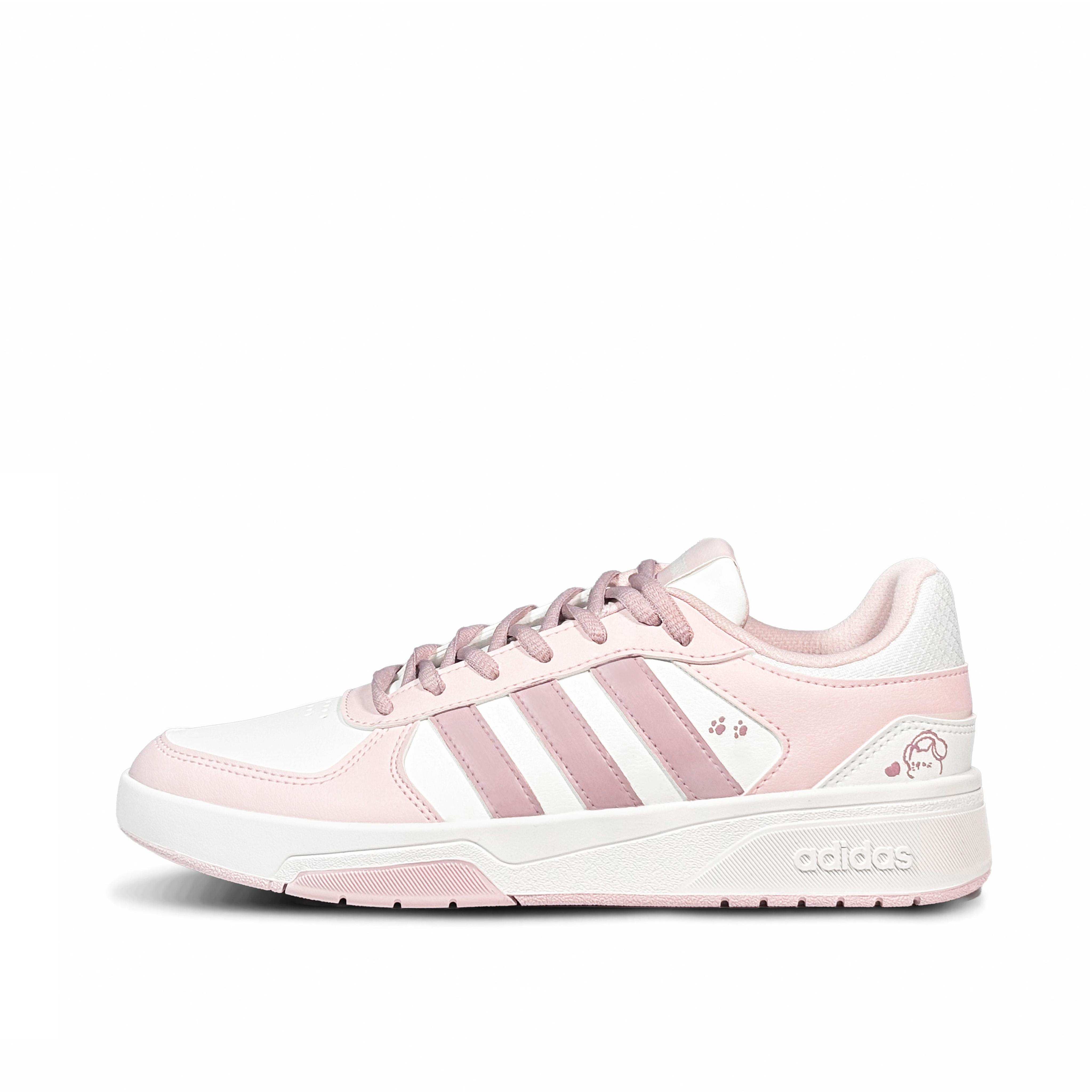 

Adidas COURTBEAT Soft And Cute Paw Prints Low top Skateboard Shoes Unisex Pink White KI6785(Team-814) 36