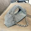 Dw Diamond Women'S Handbag Premium Rhinestone Dumpling Bag Fashion Chain Underarm Dinner