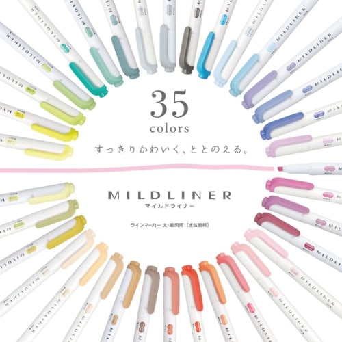ZEBRA Highlighter Mild Liner 35 Color Set Gift Box WKT7-35C