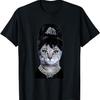 Hepburn Vintage Hollywood Hepburn Cat Celebrity Icon T-Shirt, Small, Black