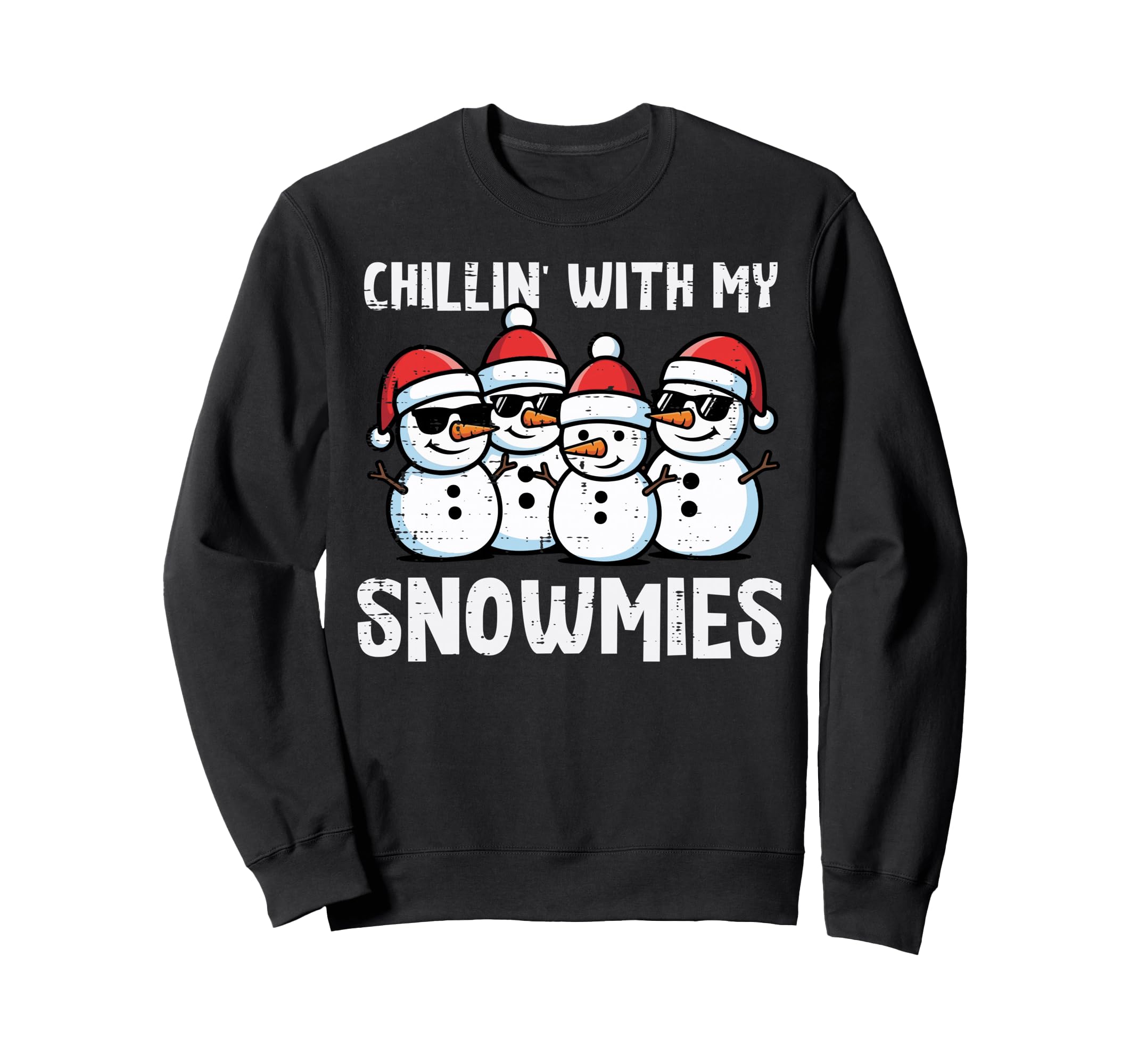 

Christmas Snowman Snomies Funny Christmas Sweatshirt for and Kids Chillin Men, Women, чёрный