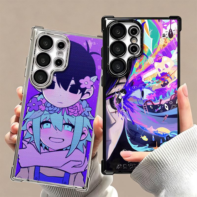 O-Omori Cartoon Game Soft Phone Case For Samsung Galaxy S26 Ultra S25 Edge S24 FE S23 Plus S22 S21 + S20 Plating Anti-Fall Funda