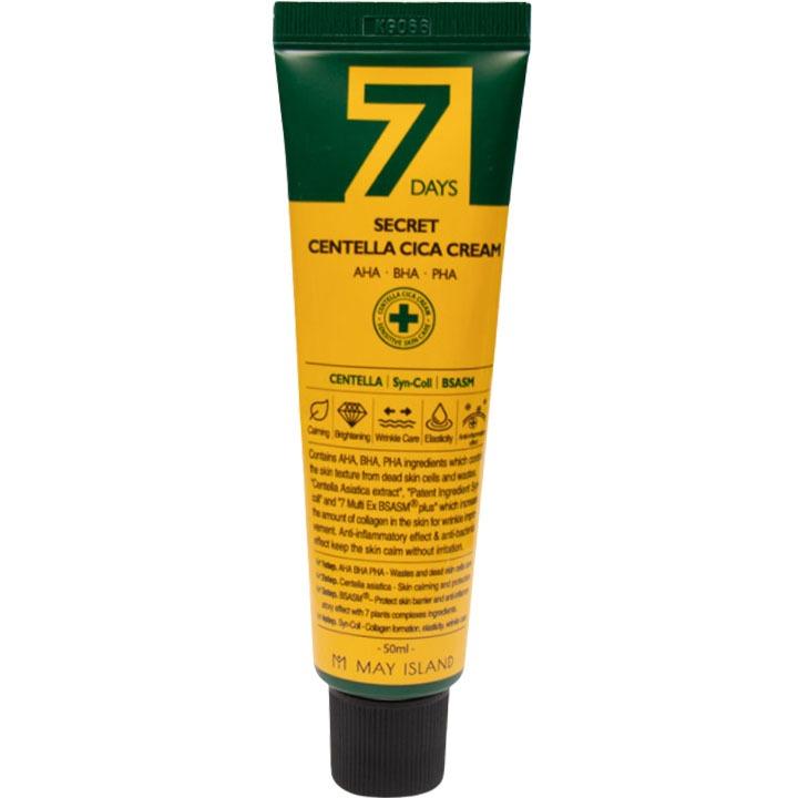 May Island 7 Days Secret Centella Cica Cream Barrier Support Exfoliating Face Moisturizer 50ml