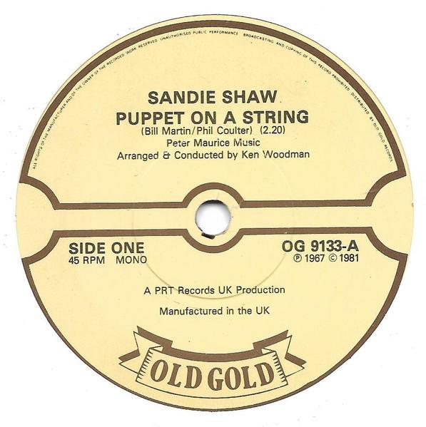 

7inch Record SANDIE SHAW - Puppet On A String OG9133 Old Gold 1981 UK Rock Used