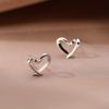 Korean Heart Stud Earrings for Women - Comfortable Sleep-Friendly Peach Heart Student Ornaments, Trendy Retro Ear Danglers.