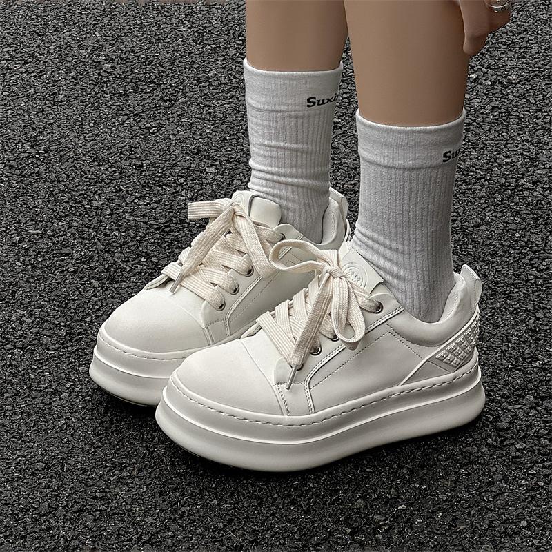 Niche Retro Classic Board Shoes College Style Men'S Thick-Soled Big Head Inner Height Increase Casual Trendy Shell Head Bread Shoes