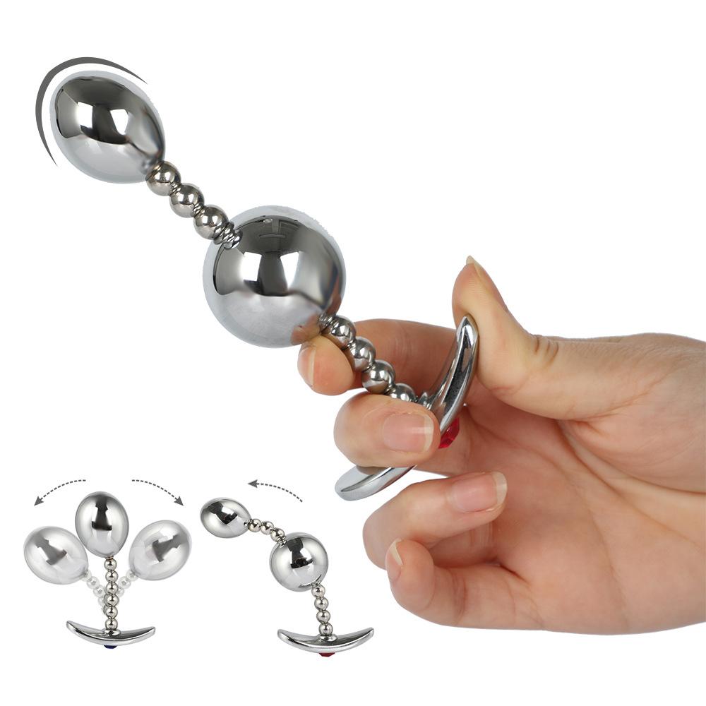 Metal Anal Beads Anal and Vaginal Plug Back Court Bolt Masturbation Device Adult Sex Product Toy