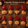 8 Shapes Halloween Mini Pie Molds Set Fall Themed Easy Release Design Baking Supplies Set Non-Stick Coating Pie Crust Stamp