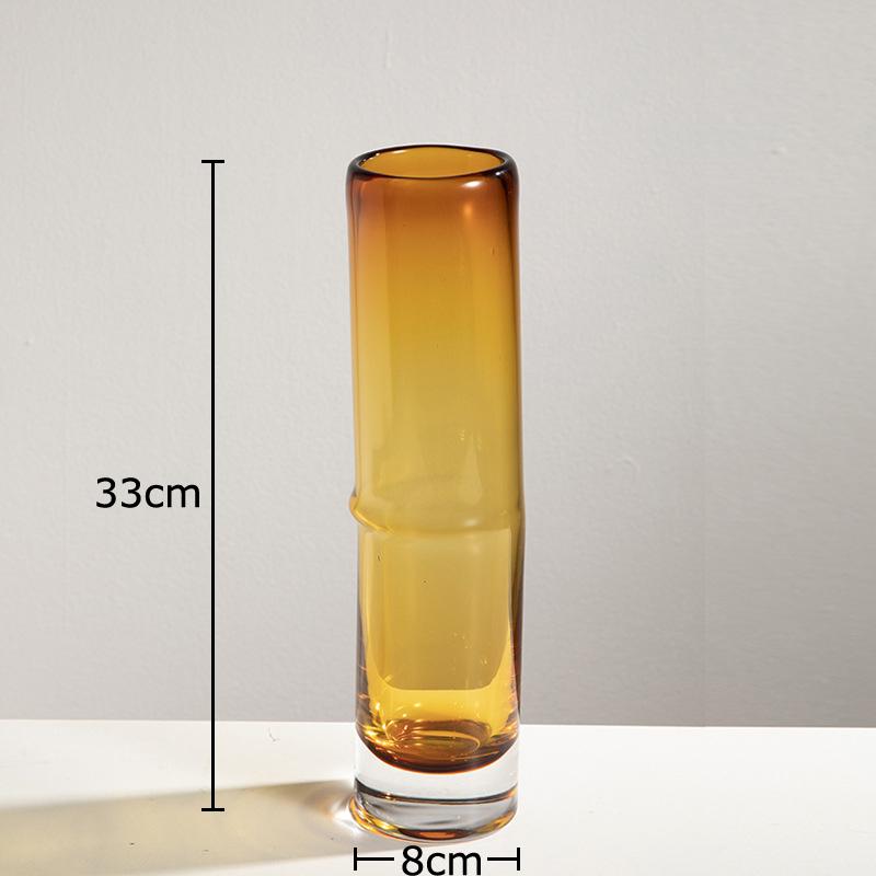 Creative Bamboo Shape Glass Vase Hydroponics Plant Pots Table Decoration Flower Arrangement Floral Vases Room Aesthetic Decor