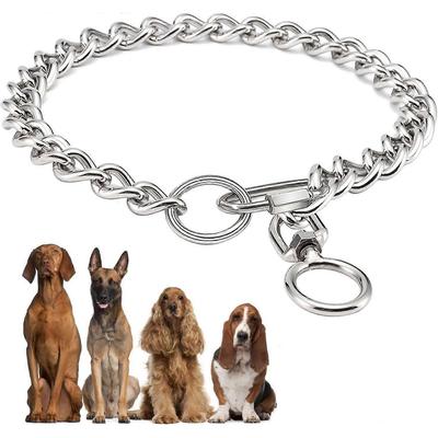 Chain Dog Collars, Metal Stainless Steel Chew Collar P Collar Chain Collar with Connecting Clasp for Small Medium DogsL,2024 Ping
