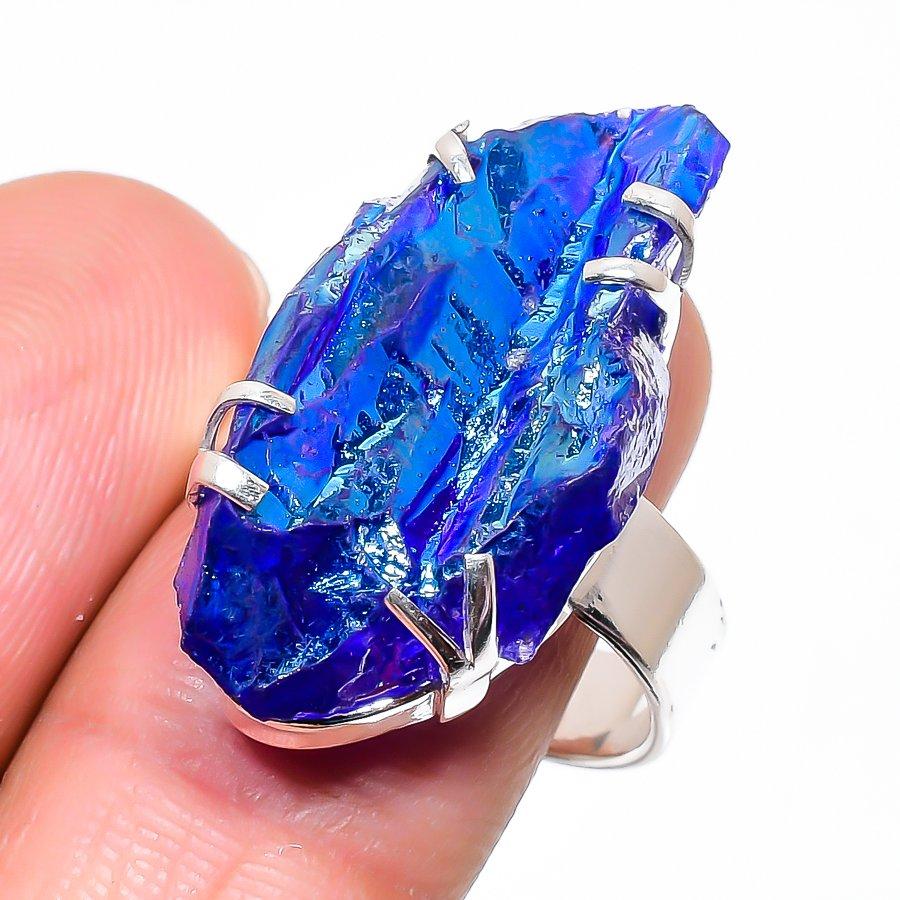 

Natural Purple Titanium Quartz 925 Sterling Silver Jewelry Ring Size 10 O5L88