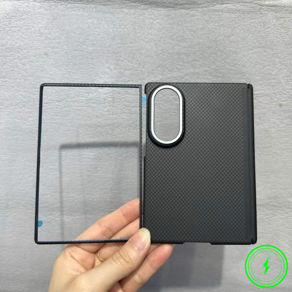 600D Kevlar Carbon Fiber Texture Magnetic Case for Samsung Galaxy Z Fold 8 Hinge Protection for MagSafe Wireless Charging Cover