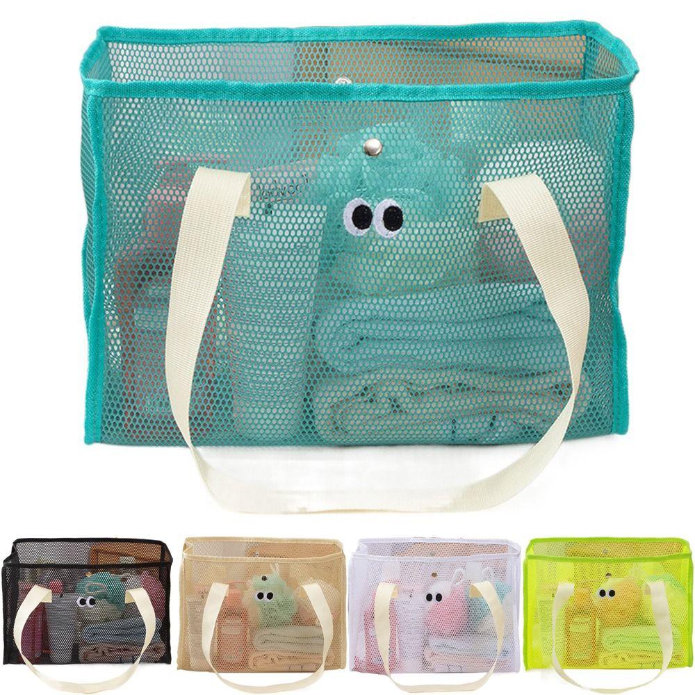 

Foldable Big Eyes Beach Mesh Bag with Handle Travel Toiletries Organizer Summer хакі