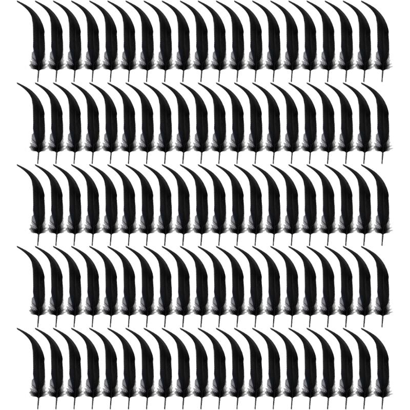Pack Of 100 Natural Black Feather Natural Gooses Feather For Craft Wedding Decoration Hat Earrings Jewelery Making