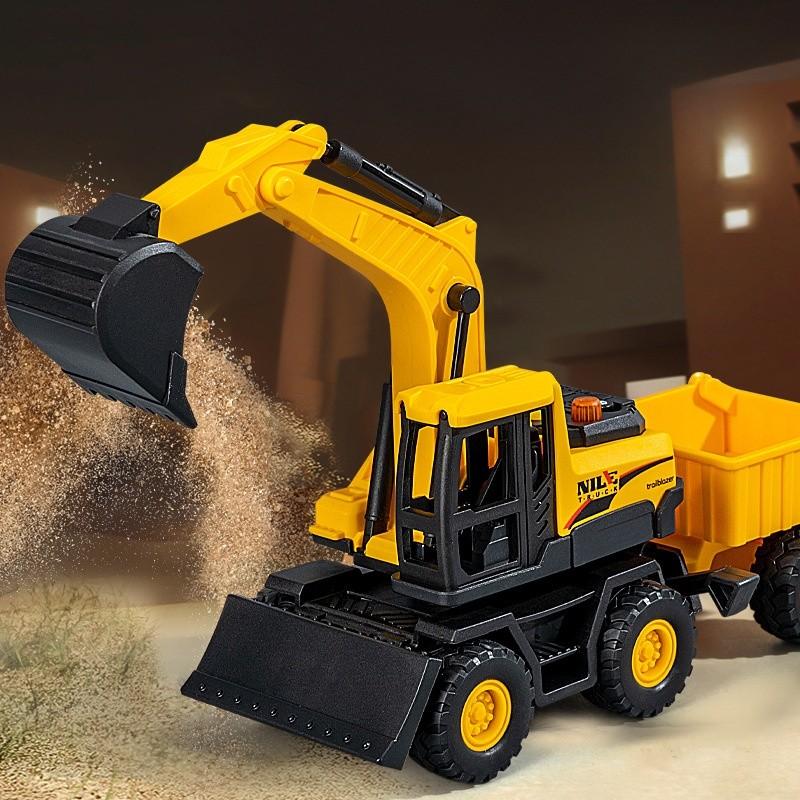 Excavator Toy Model With Flashing Lights And Sound For Childrens Play And Learning