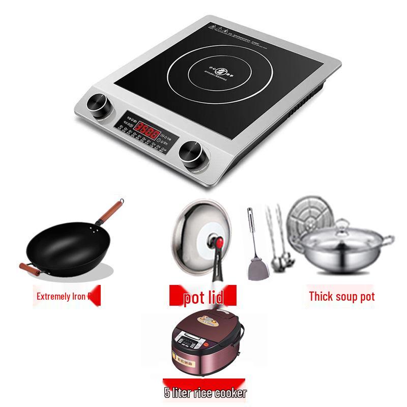 International 3500W Induction Cooker, 110V, EU/UK/US Standards, Commercial Flat and Concave Design