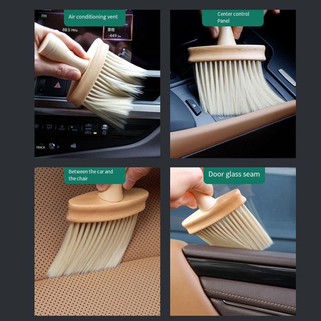 Interior Cleaning Wooden Brush For Auto Car Detailing Auto Car Interior Cleaning Wooden Brush