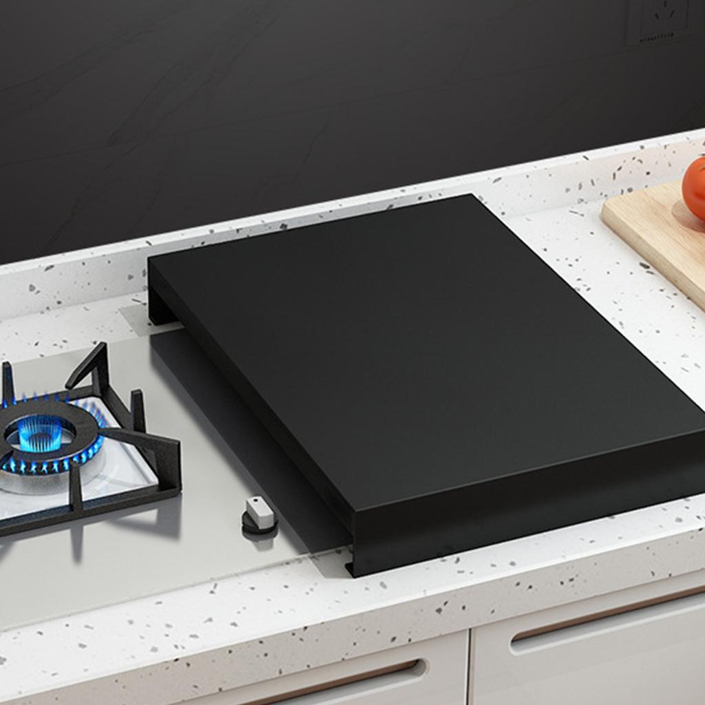 Stainless Steel Gas Stove Cover Noodle Board for Cooktop Electric Stove Range Burner Cover Expand Kitchen Workspace Black