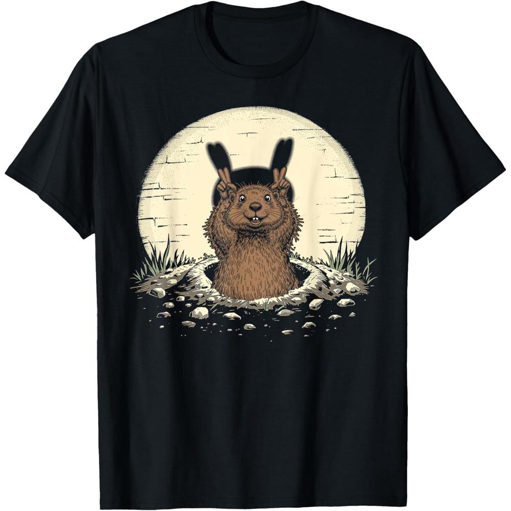 Groundhog Shadow Puppet Funny Ground Hog Day Men Women Boys Girls Cotton Men T Shirt