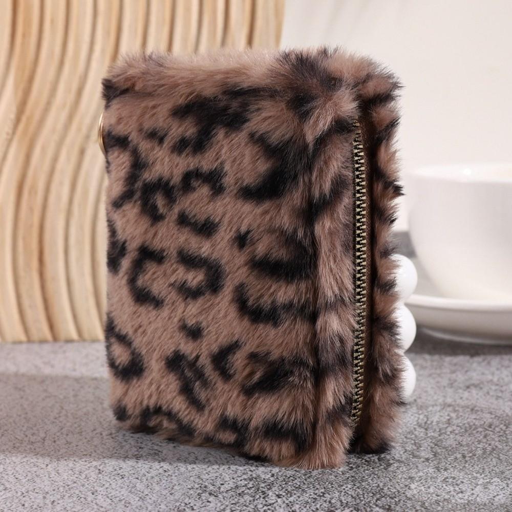 Soft Leopard Print Coin Purse Large Capacity Short Card Holder Versatile Storage Bag Daily Use