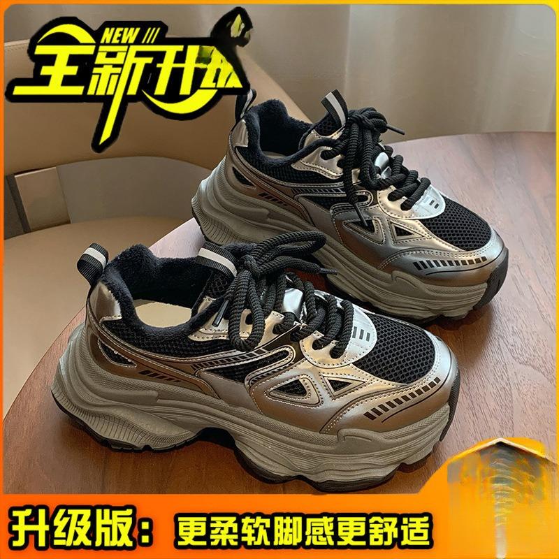 Daddy shoes women's 2 new autumn black shoes versatile muffin thick-soled heightening casual sports shoes