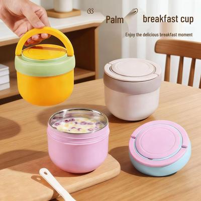 Insulated Stainless Steel Soup Bowl with Spoon - Office, Student & Child Lunch Thermos
