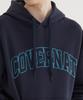 Arch Logo Drop Fit Hoodie Dark Navy